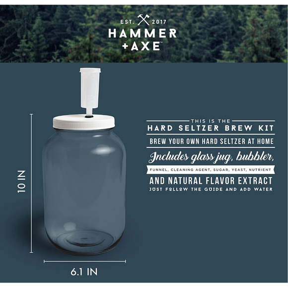 Hammer + Axe DIY Hard Seltzer Kit, Home Bar Brewing Set, Creates 1 Gallon - Picture 5 of 7